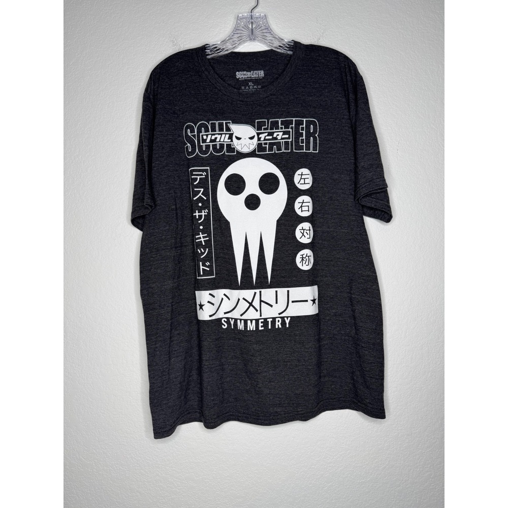 Soul Eater Death the Kid Symmetry Anime Graphic T-Shirt Mens XL Charcoal Gray